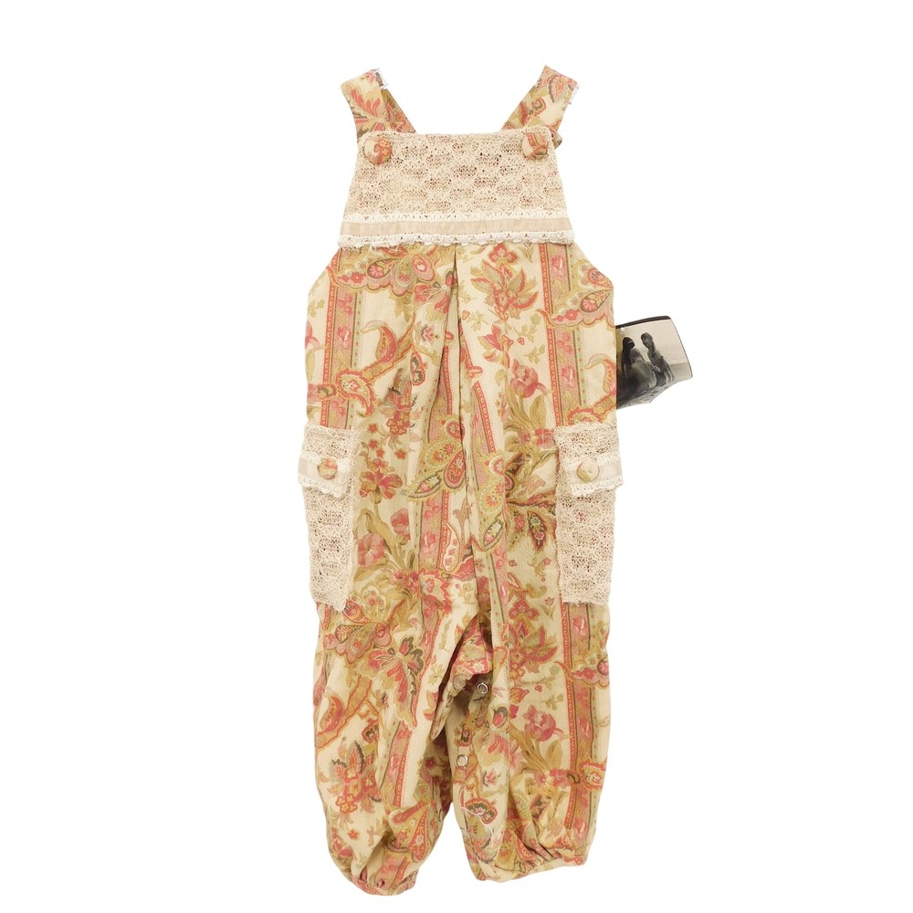 NWT Trish Scully 24‎ Months Baby Girl Floral Paisley Lace Overall Romper